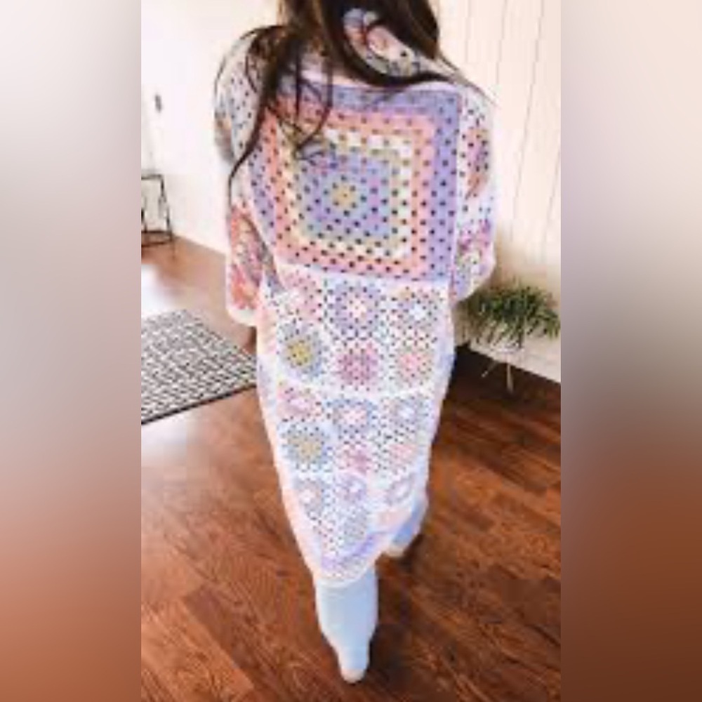 POL NEON COLOR CROCHET KIMINO SIZE OS BRAND NEW - Picture 9 of 15